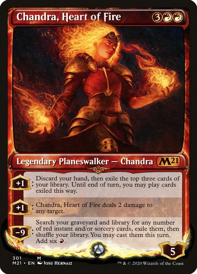 2020 Core Set 2021 Chandra, Heart of Fire mythic #301 mythic card image
