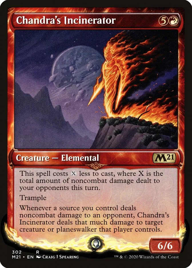 2020 Core Set 2021 Chandra's Incinerator rare #302 rare card image