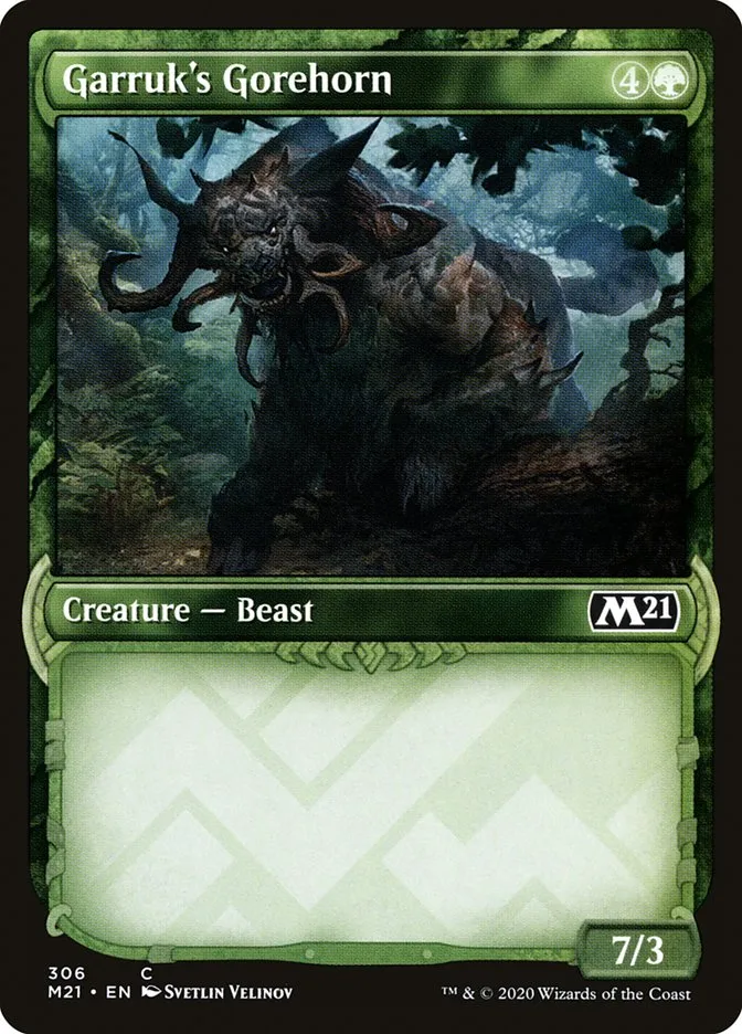 2020 Core Set 2021 Garruk's Gorehorn common #306 common card image