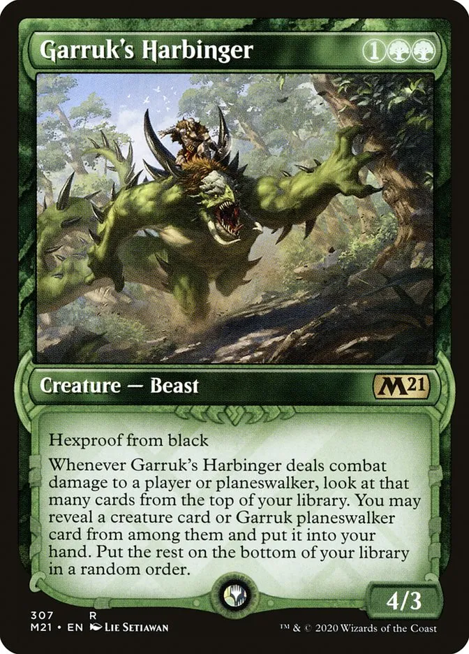 2020 Core Set 2021 Garruk's Harbinger rare #307 rare card image