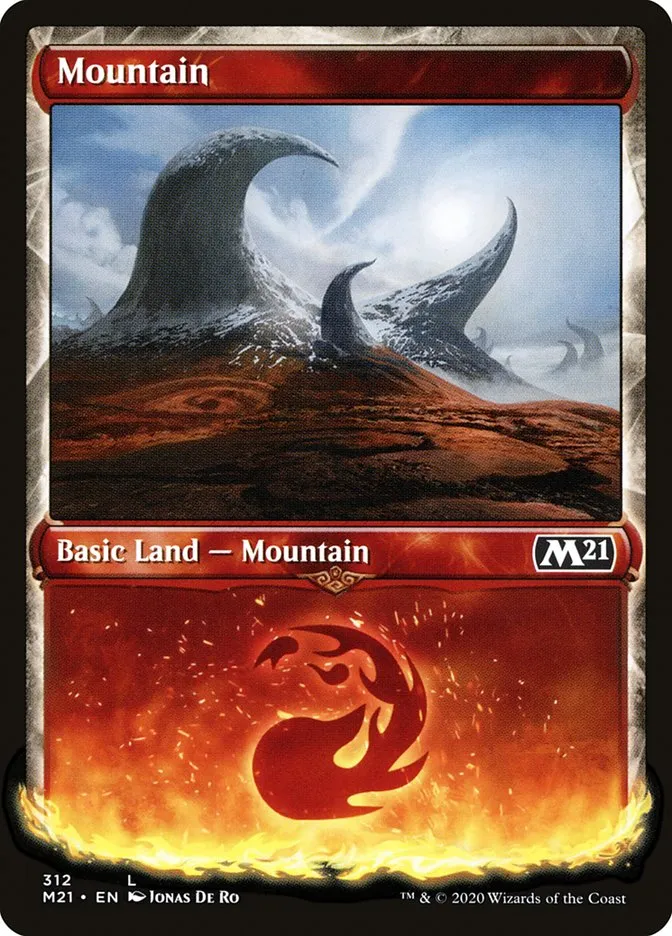 2020 Core Set 2021 Mountain common #312 common card image