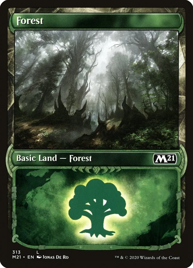 2020 Core Set 2021 Forest common #313 common card image