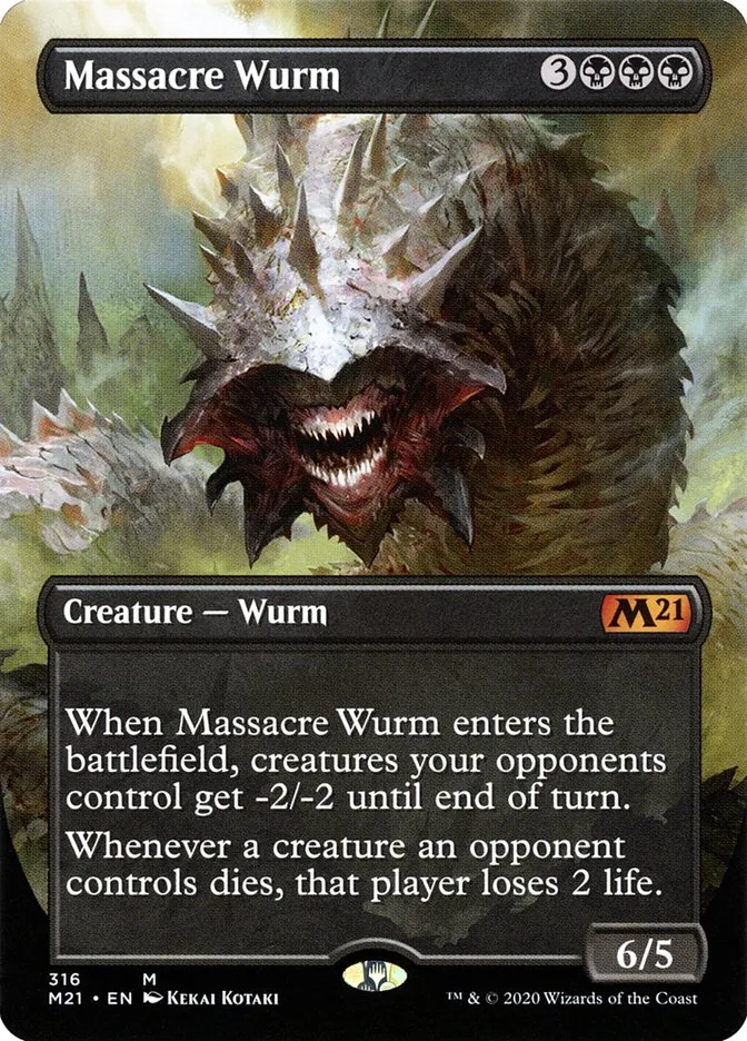 2020 Core Set 2021 Massacre Wurm mythic #316 mythic card image
