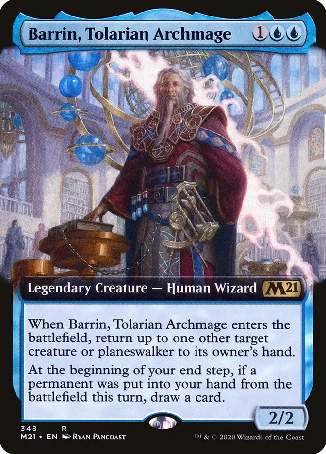 2020 Core Set 2021 Barrin, Tolarian Archmage #348 rare card image