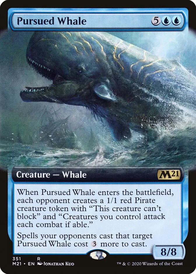 2020 Core Set 2021 Pursued Whale #351 rare card image