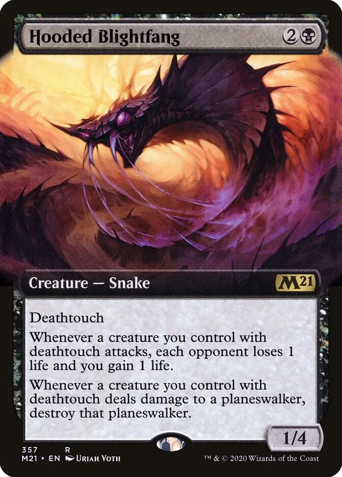 2020 Core Set 2021 Hooded Blightfang #357 rare card image
