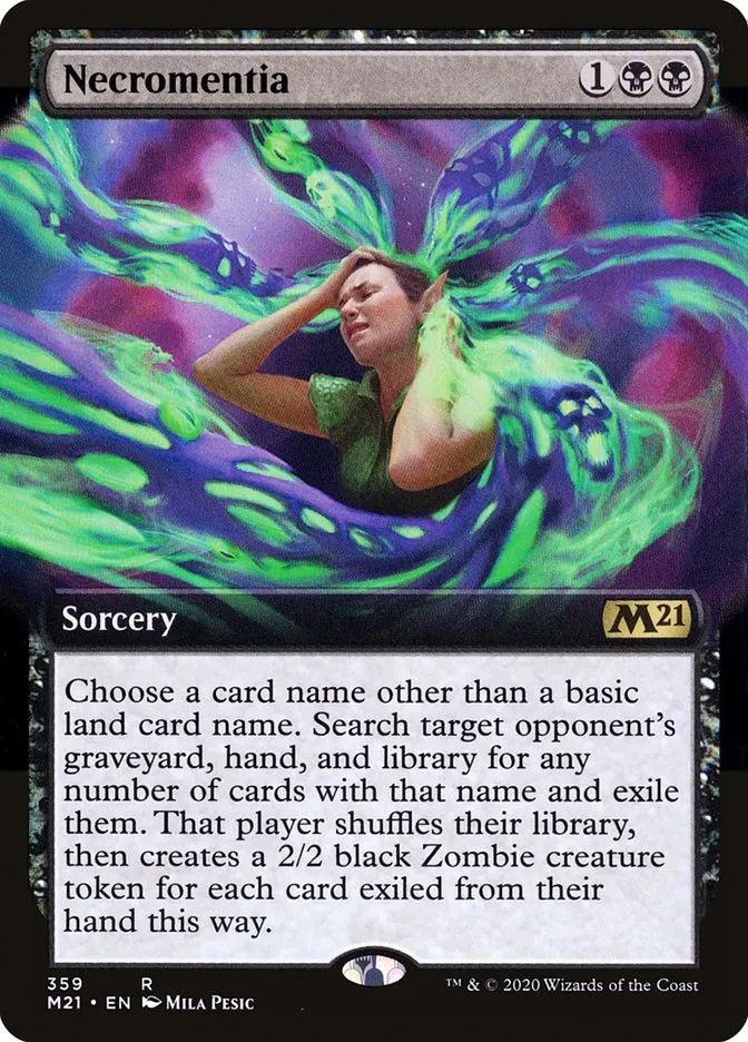 2020 Core Set 2021 Necromentia #359 rare card image