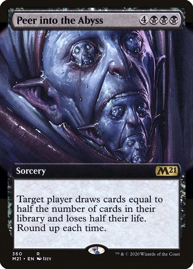 2020 Core Set 2021 Peer into the Abyss [Extended Art] rare #360 rare card image