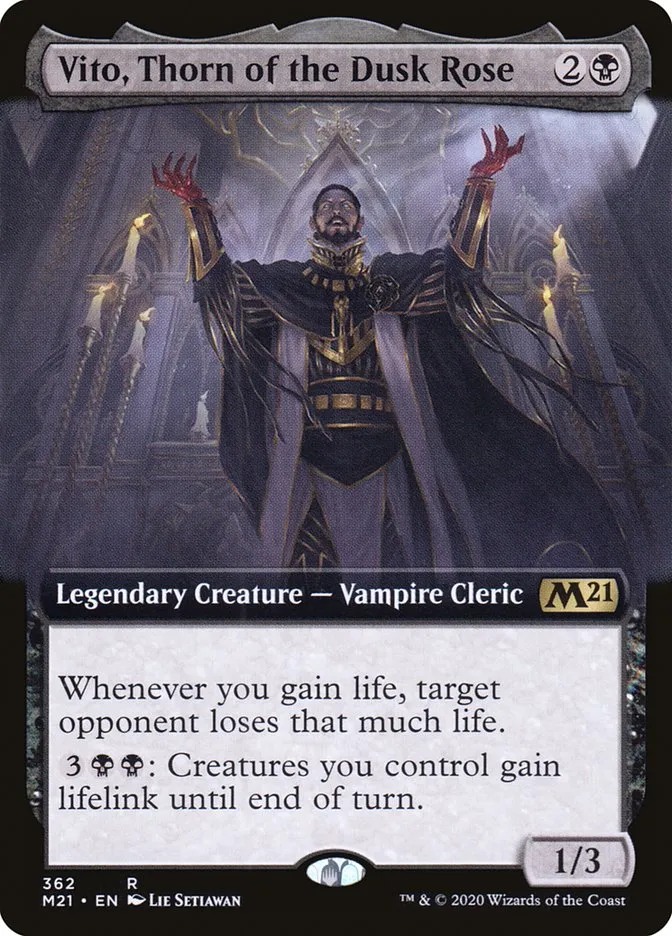 2020 Core Set 2021 Vito, Thorn of the Dusk Rose [Extended Art] rare #362 rare card image
