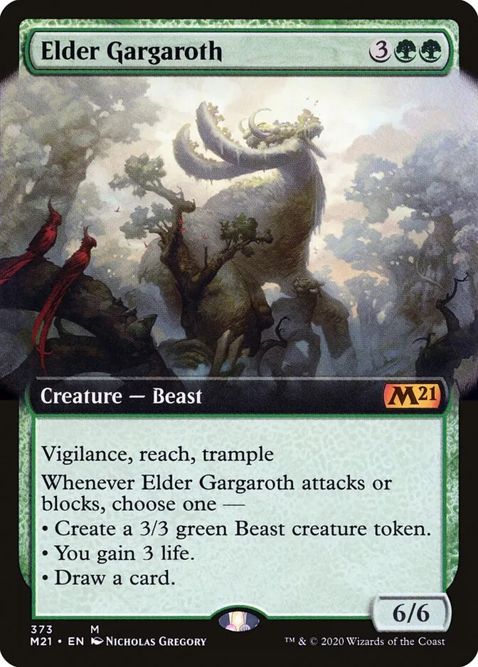 2020 Core Set 2021 Elder Gargaroth mythic #373 mythic card image