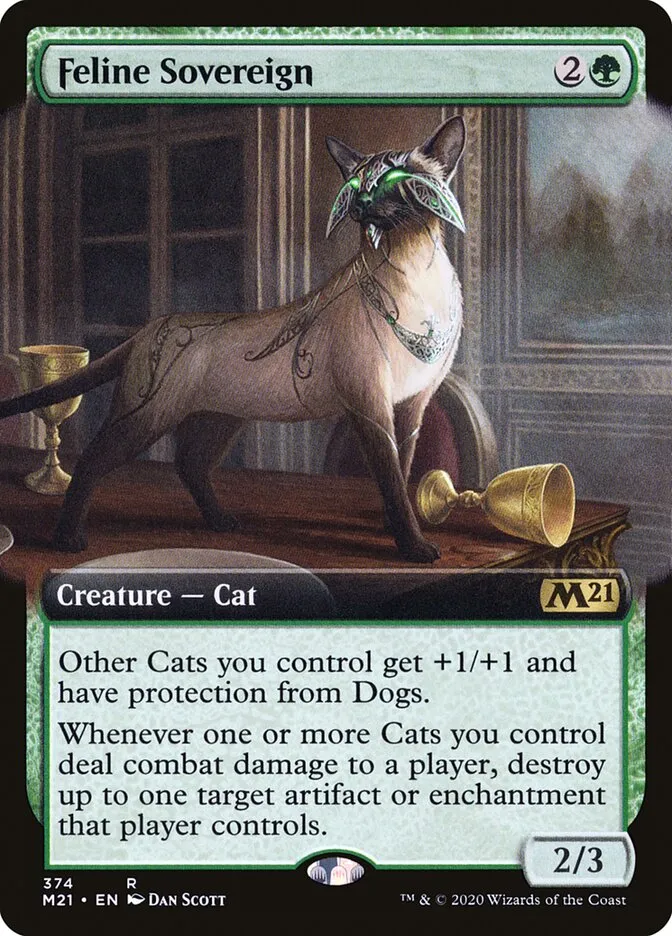 2020 Core Set 2021 Feline Sovereign #374 rare card image