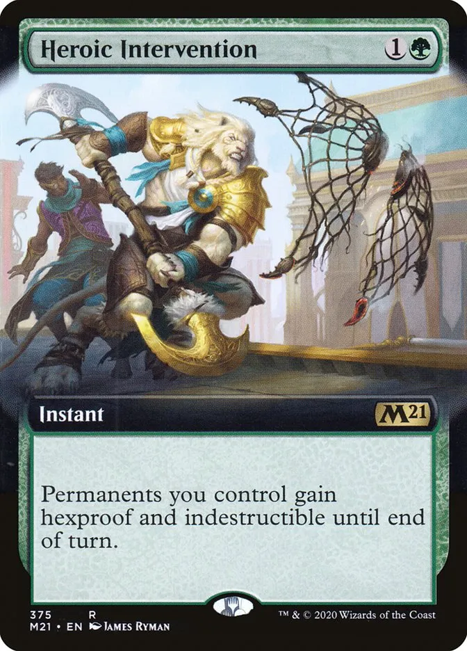 2020 Core Set 2021 Heroic Intervention rare #375 rare card image