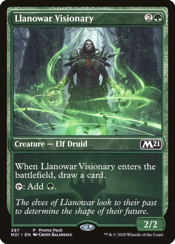 2020 Core Set 2021 Llanowar Visionary common #397 common card image
