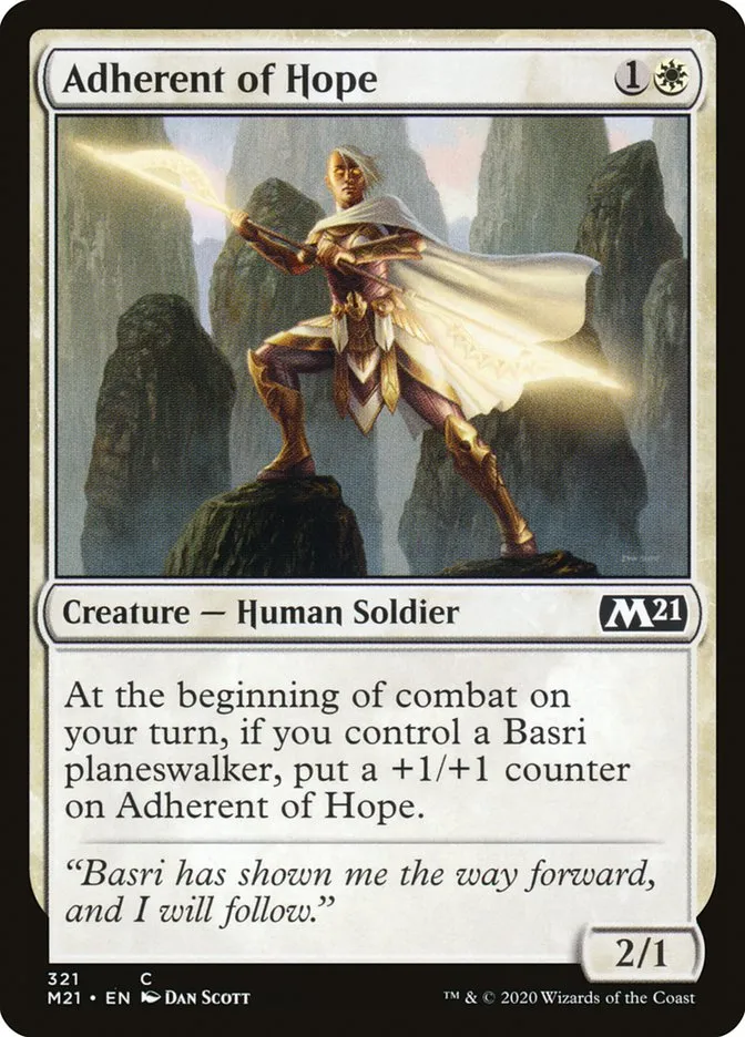 2020 Core Set 2021 Adherent of Hope #321 common card image