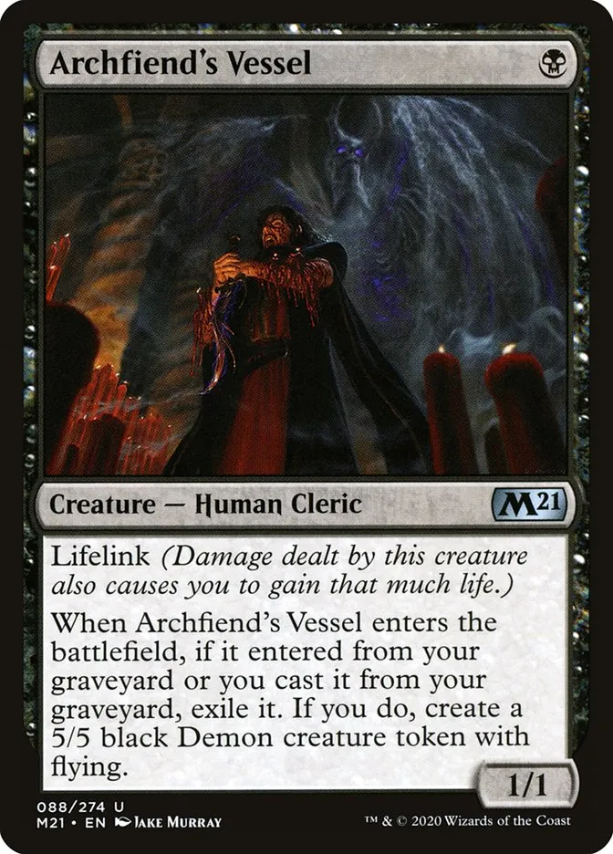 2020 Core Set 2021 Archfiend's Vessel uncommon #88 uncommon card image