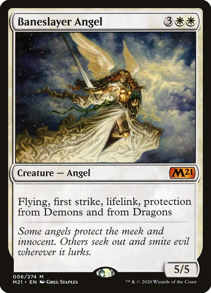 2020 Core Set 2021 Baneslayer Angel [Foil] mythic #6 mythic card image