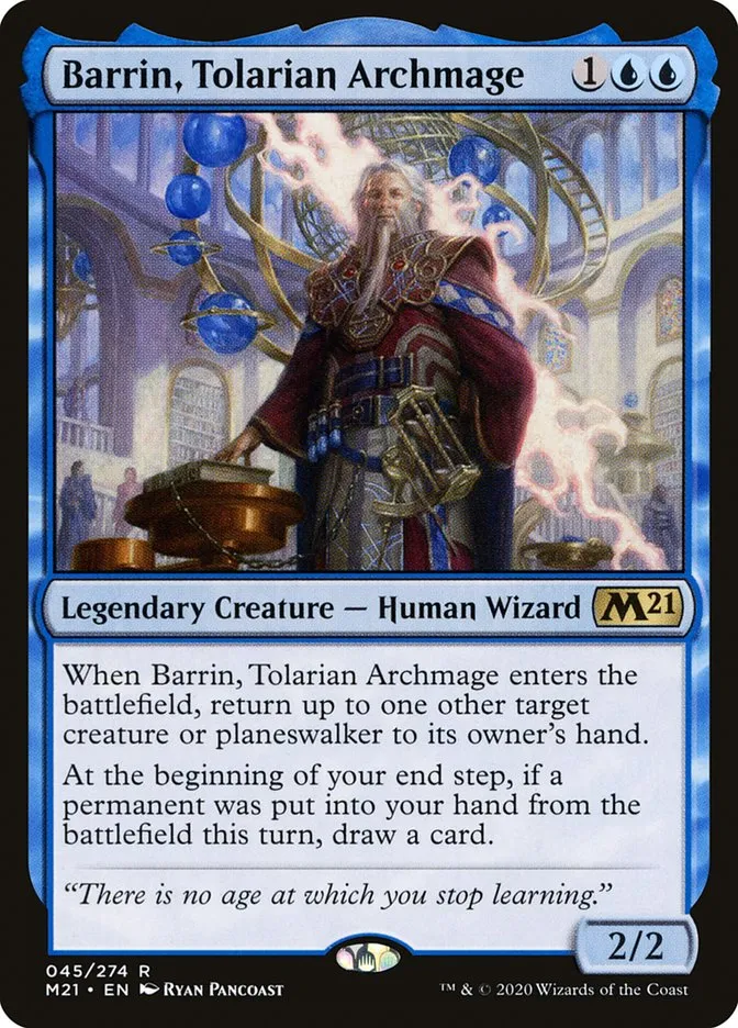 2020 Core Set 2021 Barrin, Tolarian Archmage rare #45 rare card image