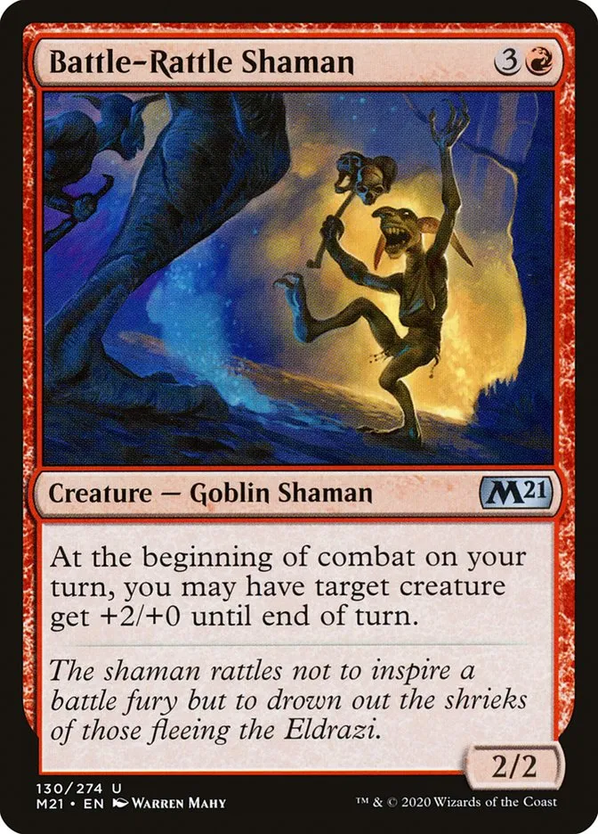 2020 Core Set 2021 Battle-Rattle Shaman #130 uncommon card image