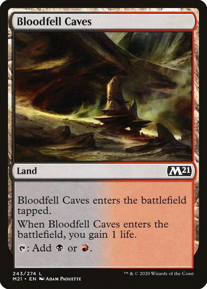 2020 Core Set 2021 Bloodfell Caves common #243 common card image