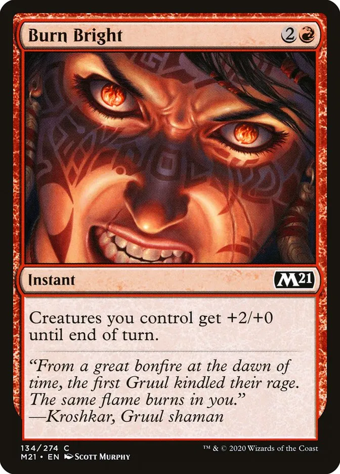 2020 Core Set 2021 Burn Bright common #134 common card image