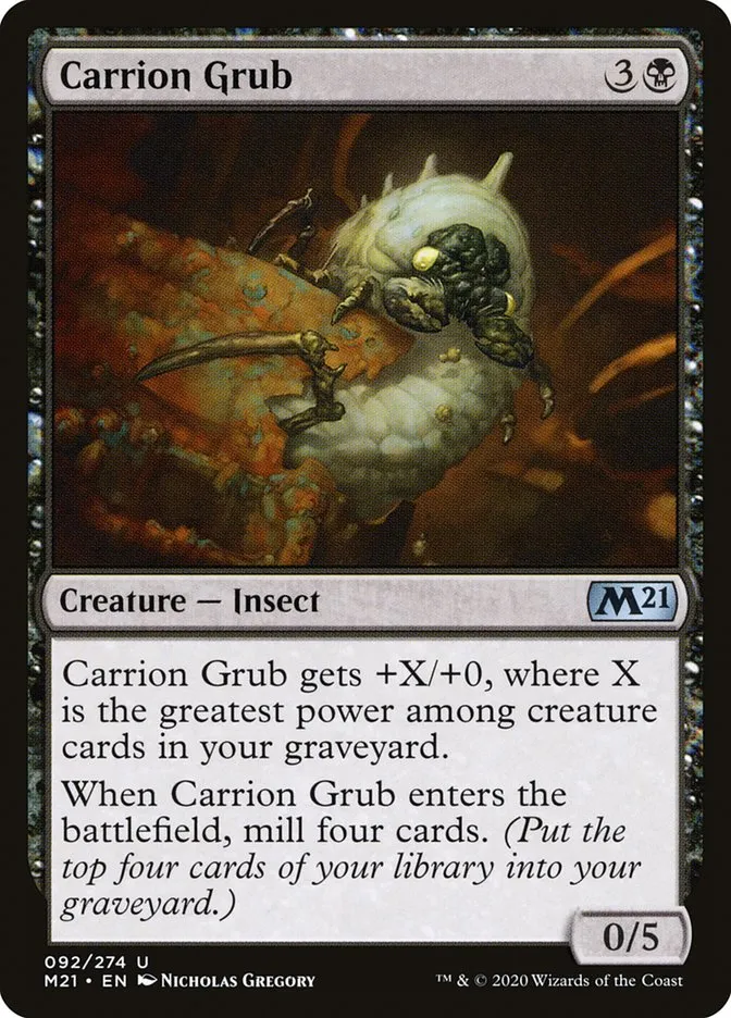 2020 Core Set 2021 Carrion Grub uncommon #92 uncommon card image