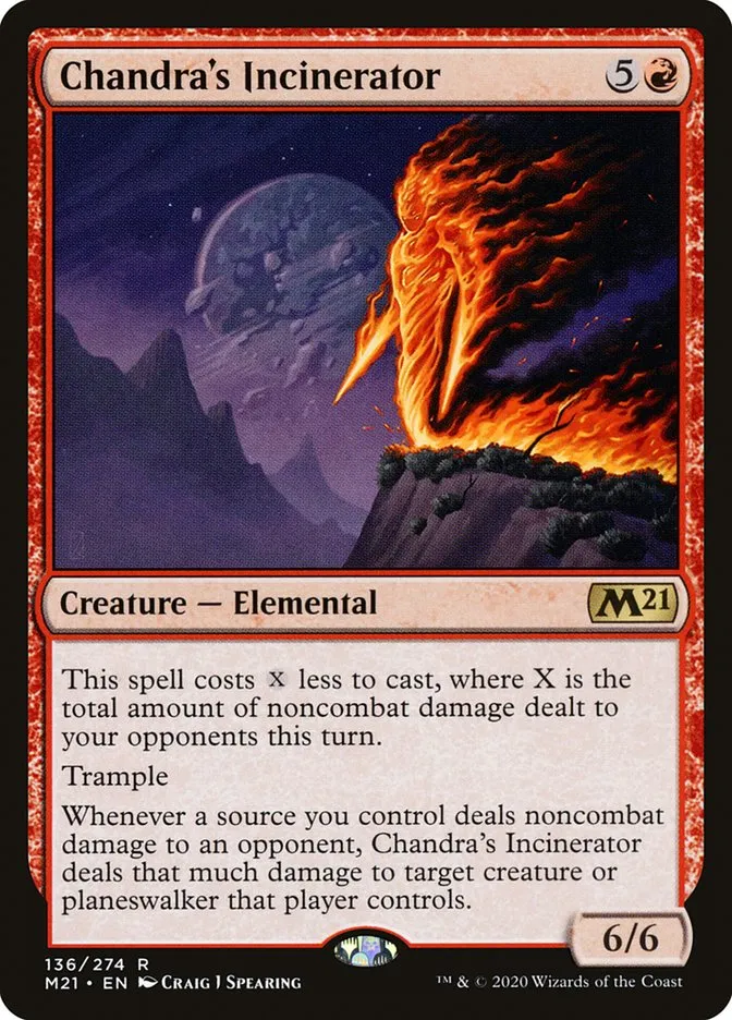 2020 Core Set 2021 Chandra's Incinerator rare #136 rare card image