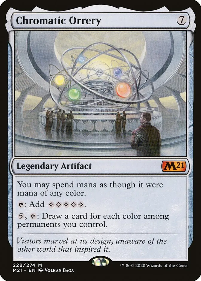2020 Core Set 2021 Chromatic Orrery mythic #228 mythic card image
