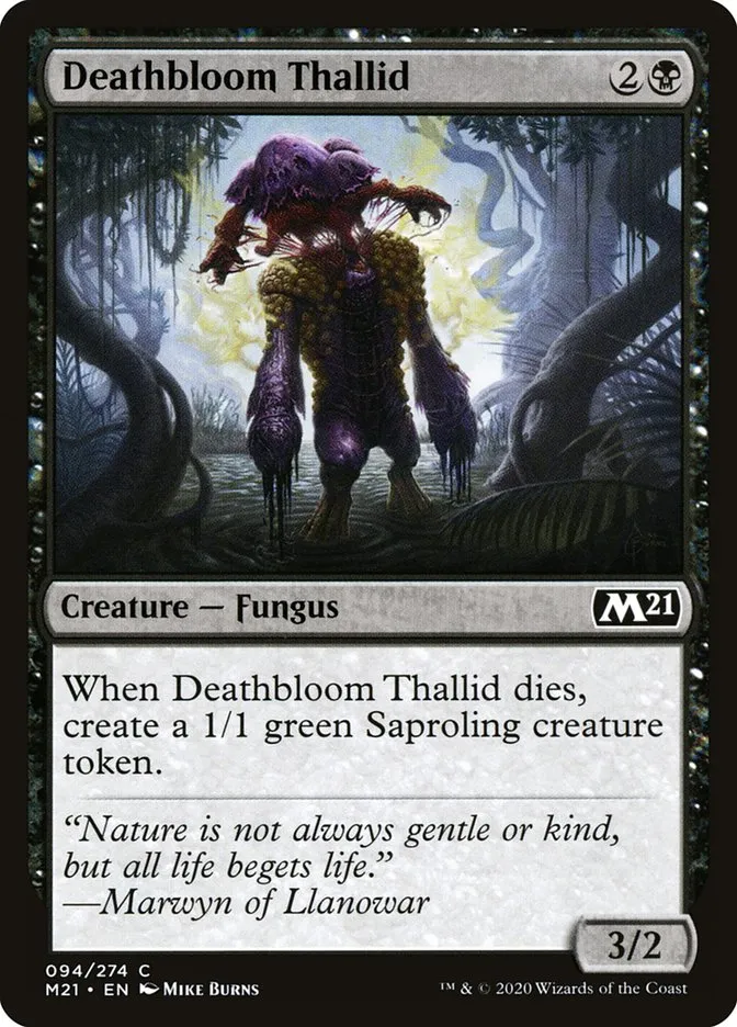 2020 Core Set 2021 Deathbloom Thallid common #94 common card image