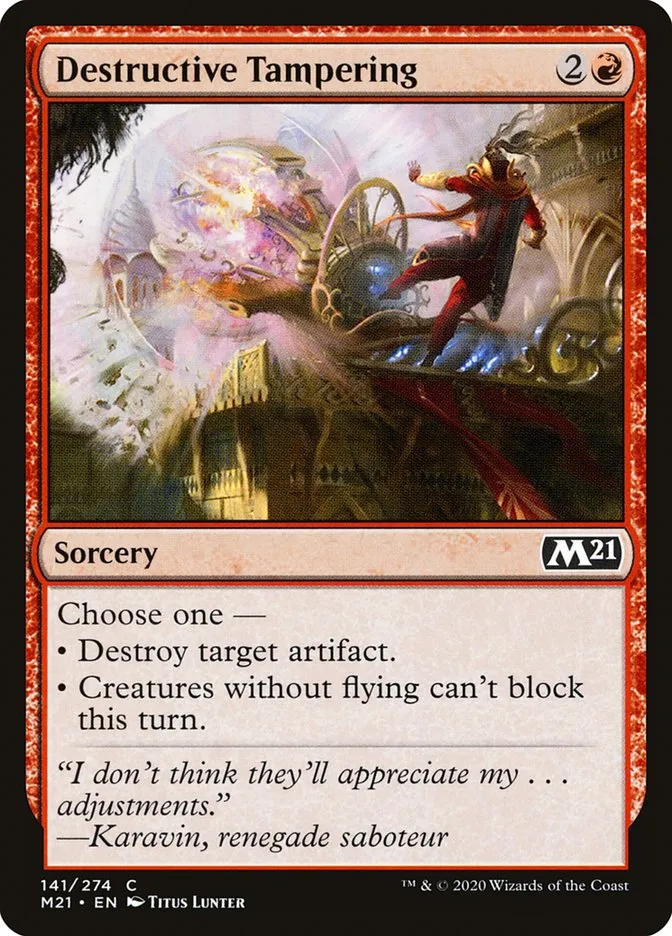 2020 Core Set 2021 Destructive Tampering common #141 common card image