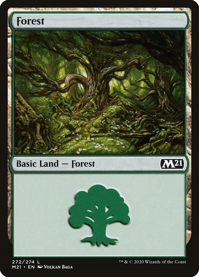 2020 Core Set 2021 Forest common #272 common card image