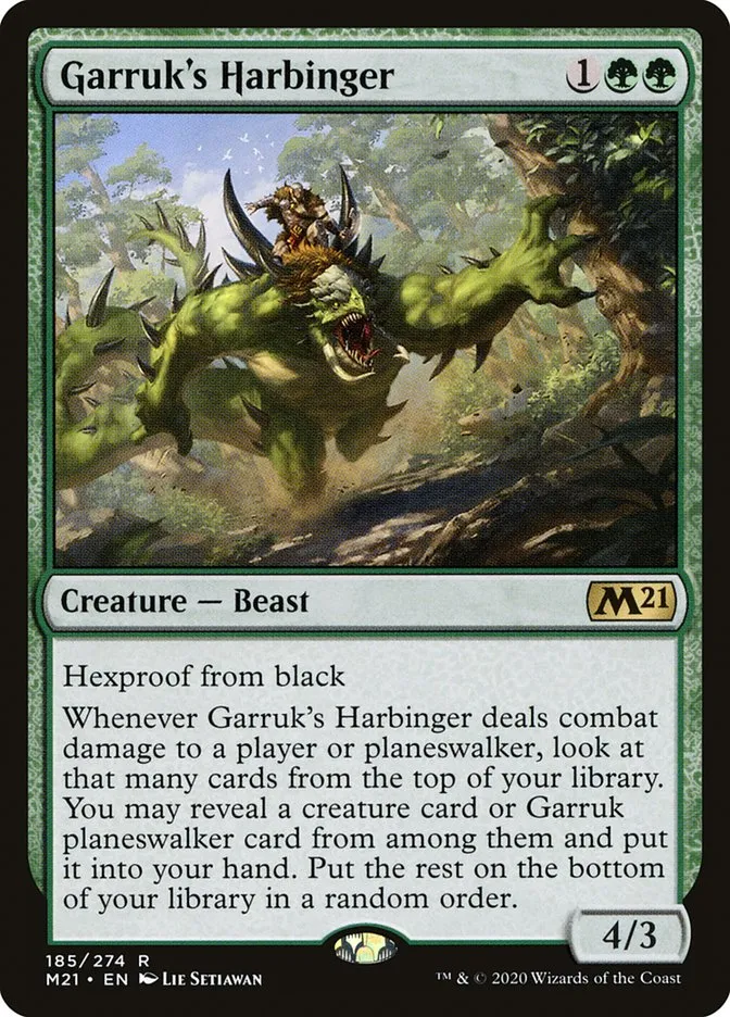 2020 Core Set 2021 Garruk's Harbinger rare #185 rare card image
