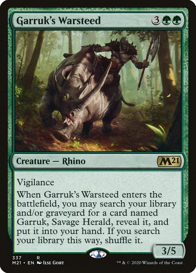 2020 Core Set 2021 Garruk's Warsteed rare #337 rare card image