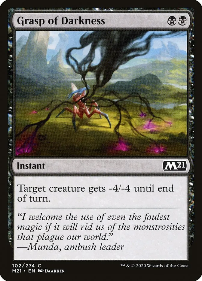 2020 Core Set 2021 Grasp of Darkness common #102 common card image