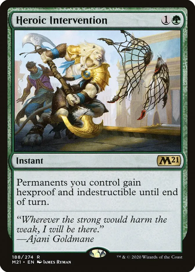 2020 Core Set 2021 Heroic Intervention rare #188 rare card image