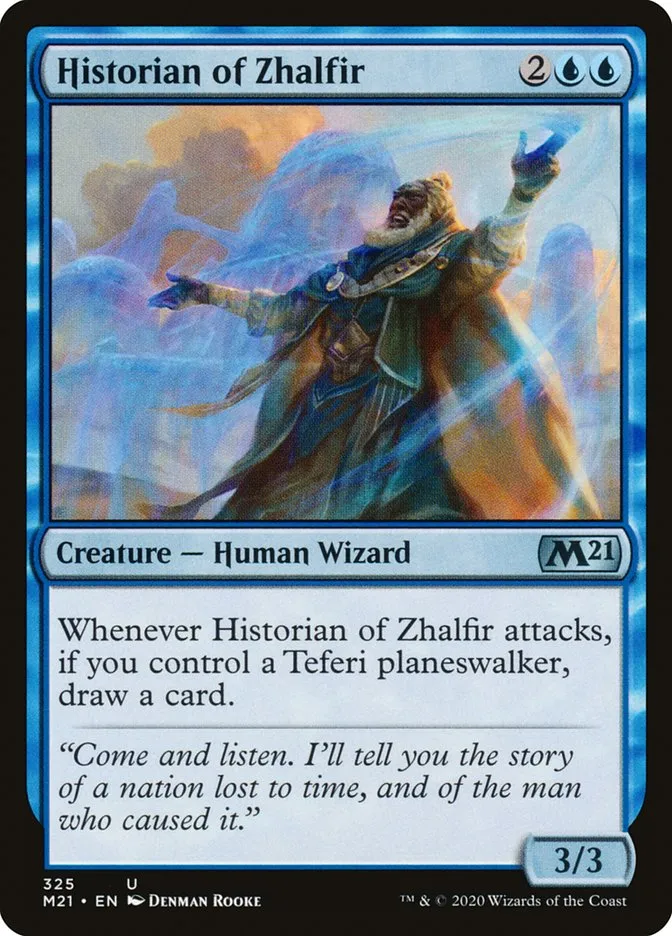 2020 Core Set 2021 Historian of Zhalfir #325 uncommon card image