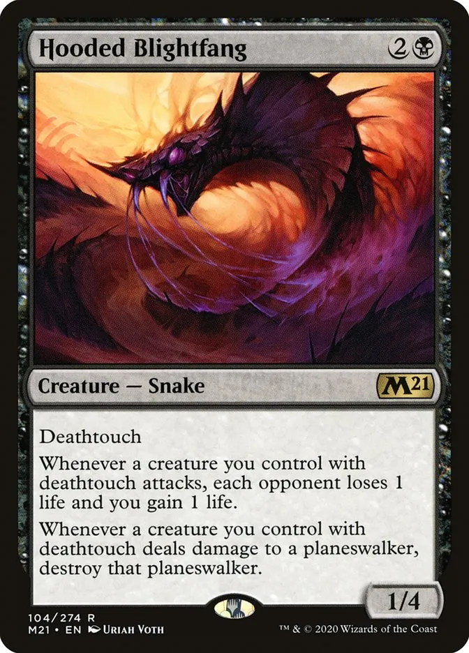 2020 Core Set 2021 Hooded Blightfang rare #104 rare card image