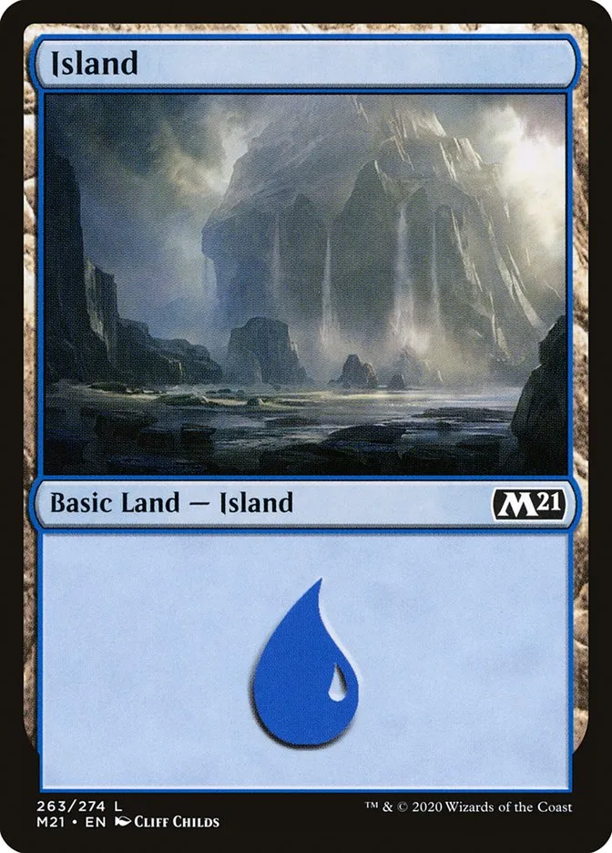 2020 Core Set 2021 Island common #263 common card image