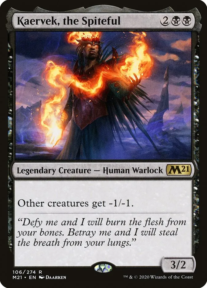 2020 Core Set 2021 Kaervek, the Spiteful rare #106 rare card image