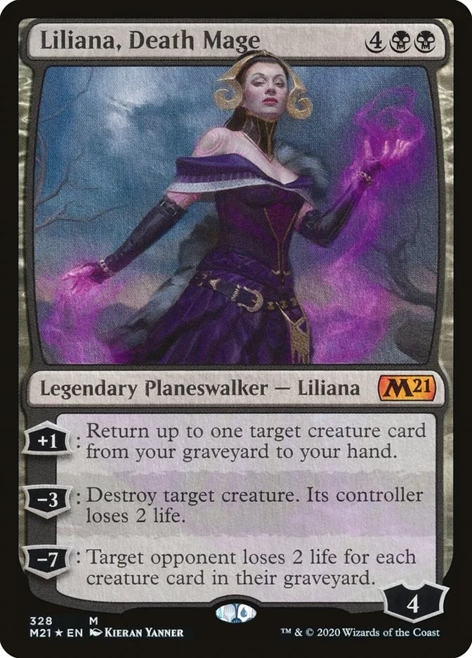 2020 Core Set 2021 Liliana, Death Mage mythic #328 mythic card image