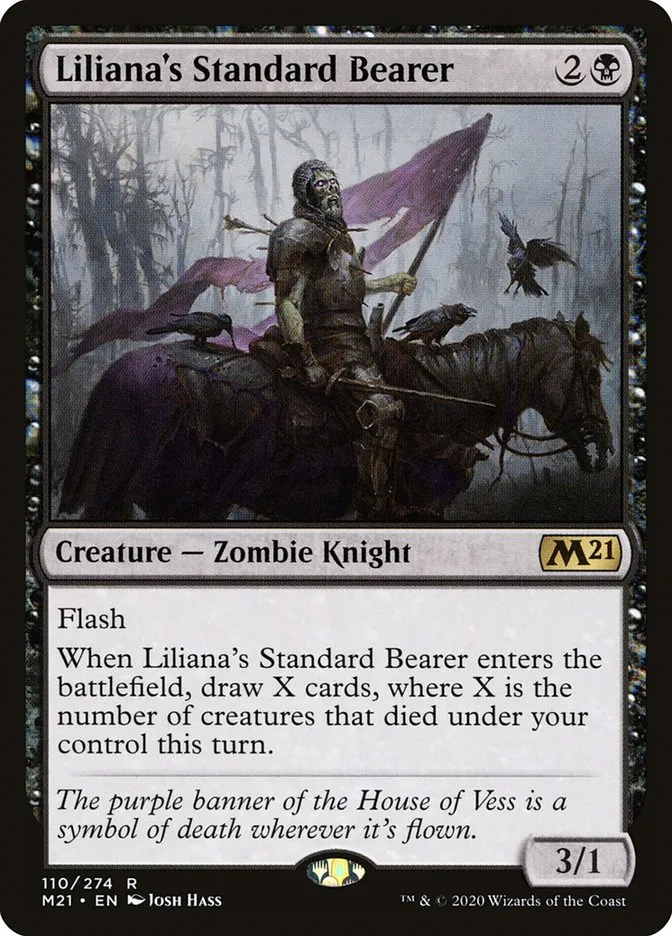 2020 Core Set 2021 Liliana's Standard Bearer rare #110 rare card image