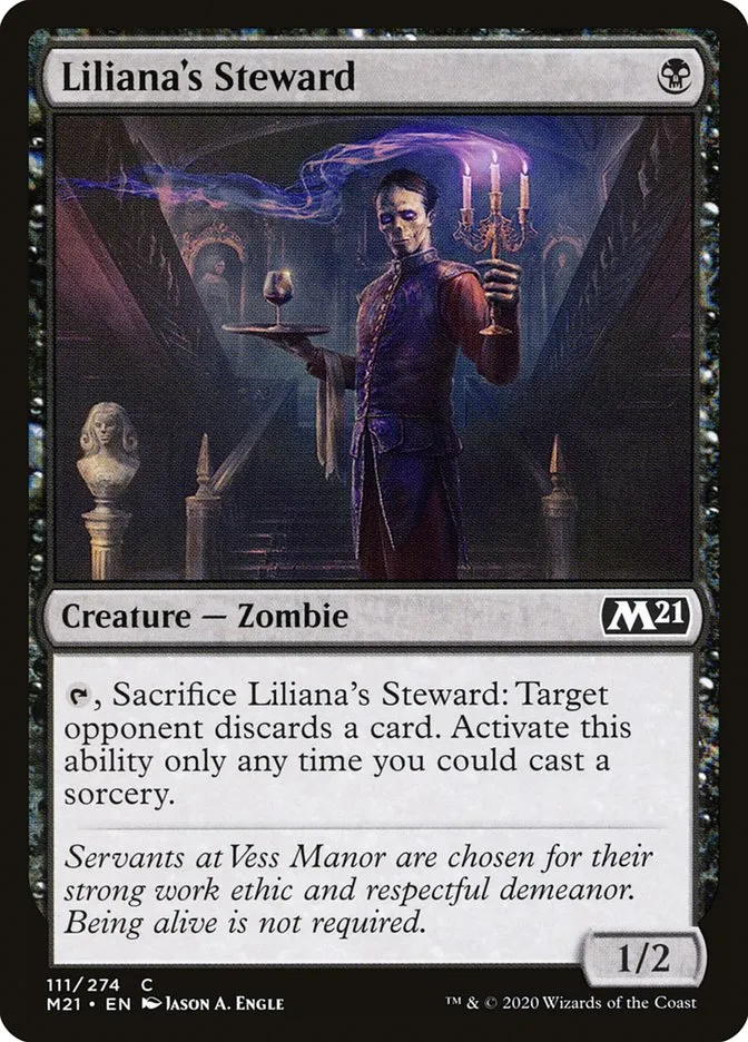 2020 Core Set 2021 Liliana's Steward common #111 common card image