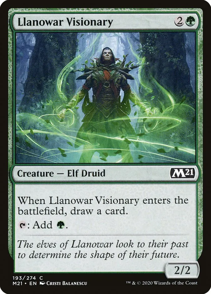 2020 Core Set 2021 Llanowar Visionary common #193 common card image