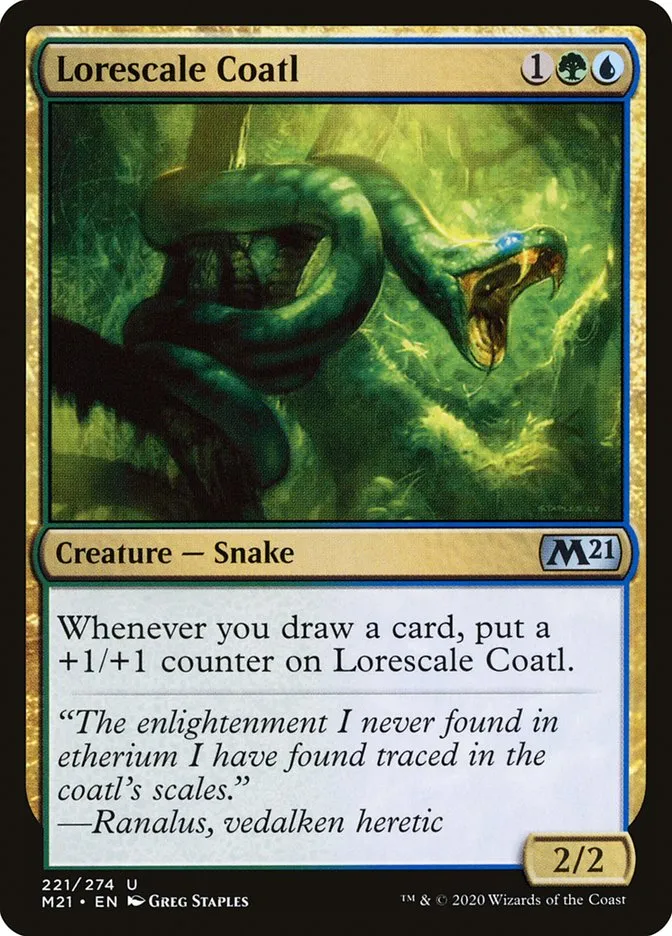 2020 Core Set 2021 Lorescale Coatl uncommon #221 uncommon card image