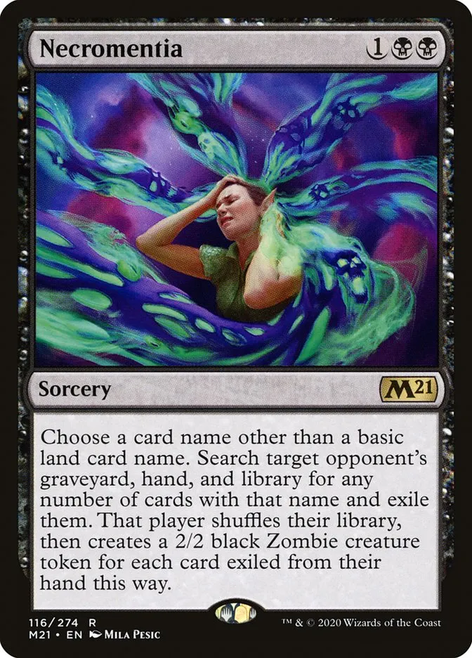 2020 Core Set 2021 Necromentia rare #116 rare card image