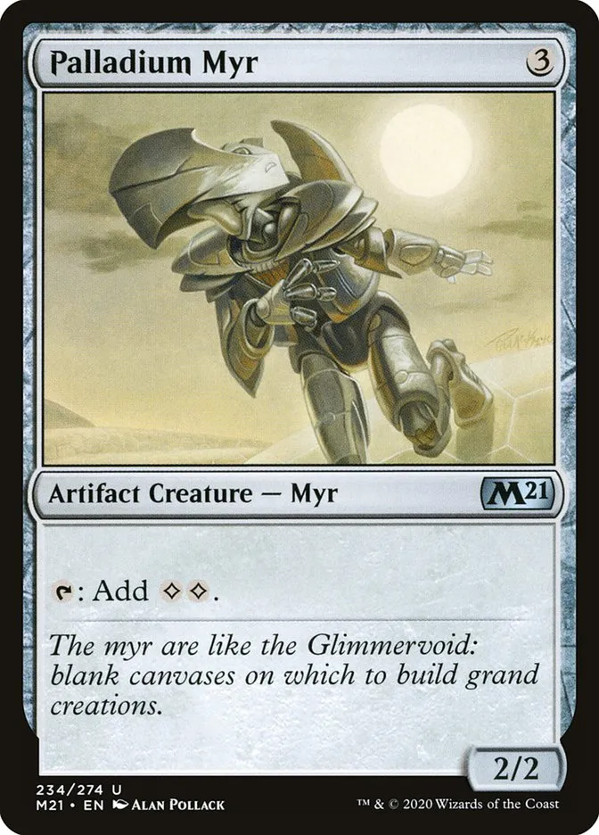 2020 Core Set 2021 Palladium Myr #234 uncommon card image