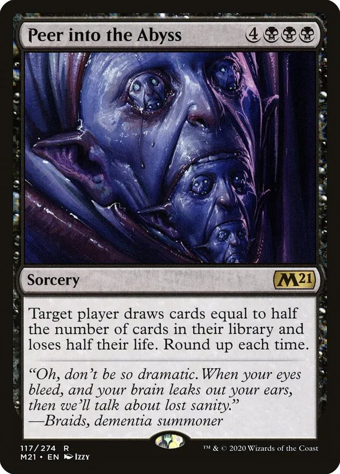 2020 Core Set 2021 Peer into the Abyss [Stamped] rare #117 rare card image