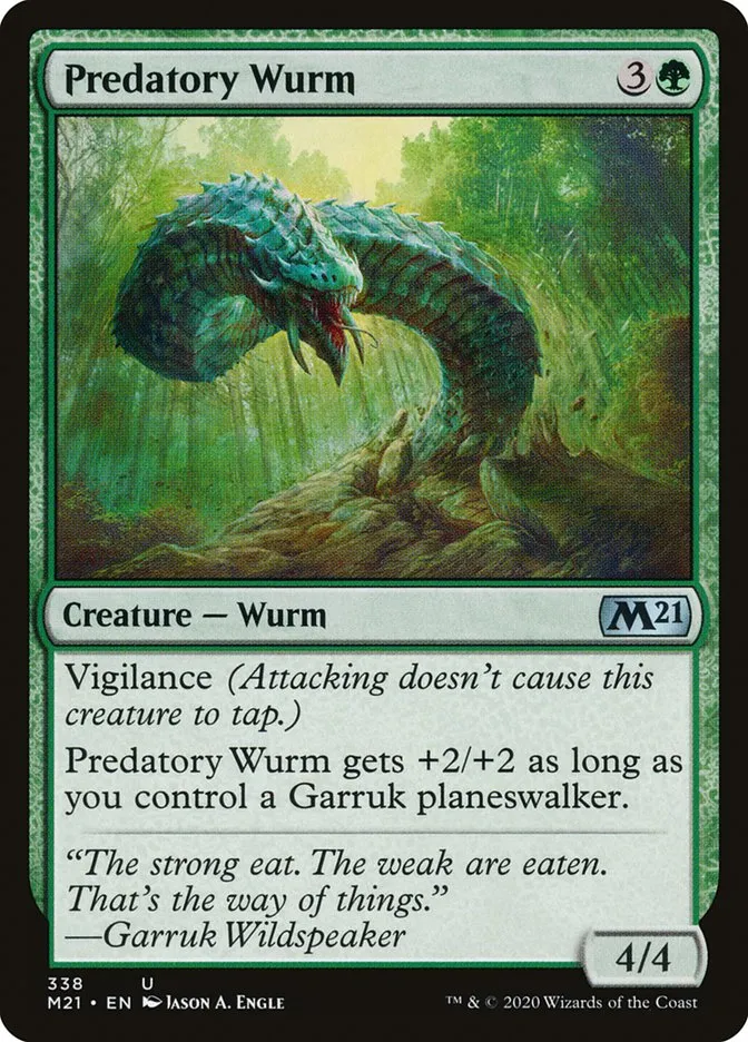 2020 Core Set 2021 Predatory Wurm uncommon #338 uncommon card image