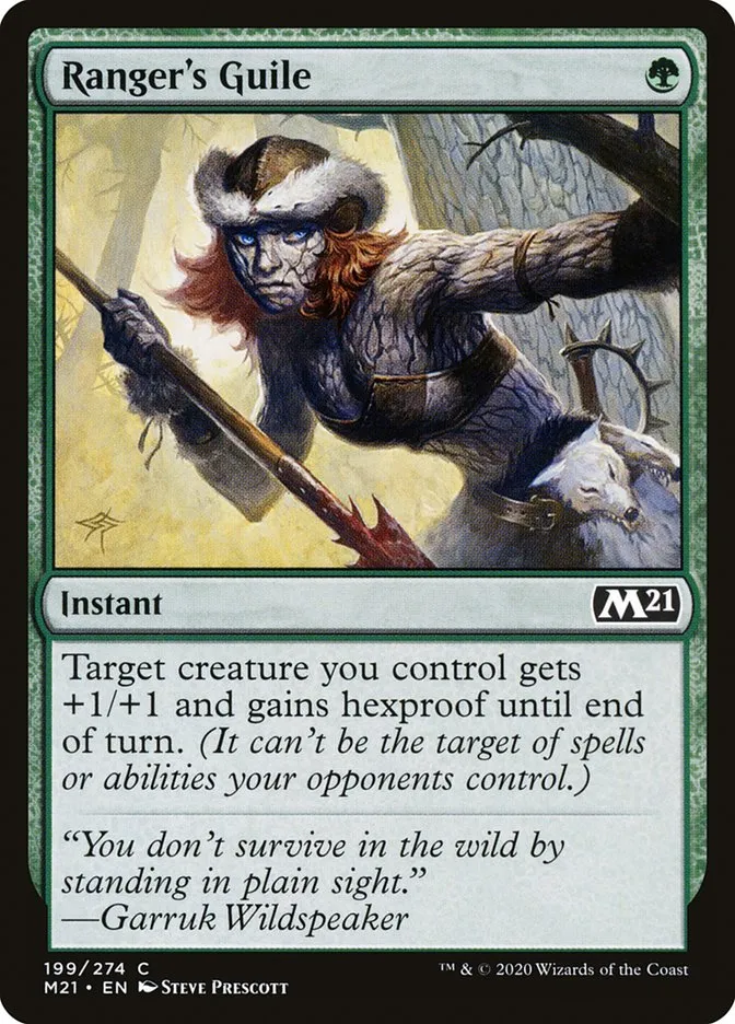 2020 Core Set 2021 Ranger's Guile common #199 common card image