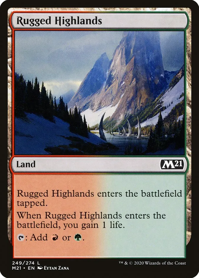 2020 Core Set 2021 Rugged Highlands common #249 common card image