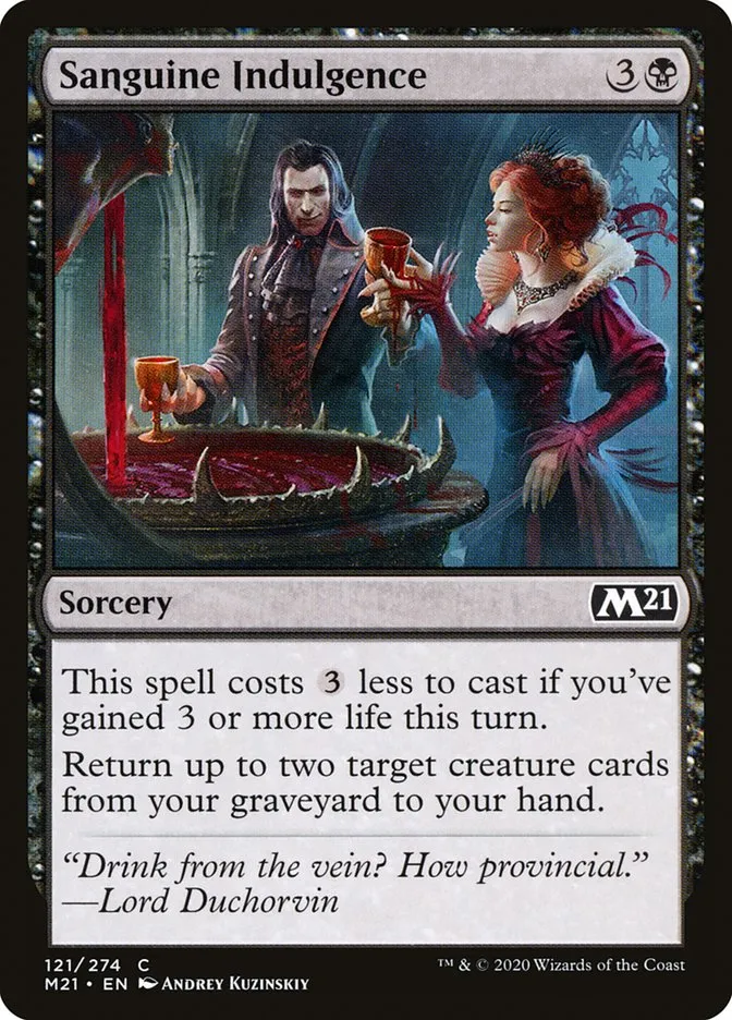 2020 Core Set 2021 Sanguine Indulgence common #121 common card image